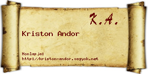 Kriston Andor névjegykártya